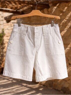 Sanctuary Casual White Button-Pocket Cotton Shorts
